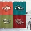 Love More Worry Less Shower Curtain Shower Curtain