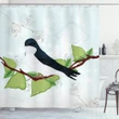 Swallow Bird On Branch Shower Curtain Shower Curtain