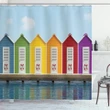 Colorful Cabins Sea Shower Curtain Shower Curtain