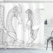 Fairy Woman And Dragon Shower Curtain Shower Curtain