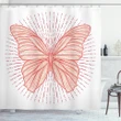 Butterfly Doodle Sunburst Shower Curtain Shower Curtain