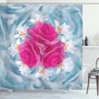 Graphic Roses And Lilies Shower Curtain Shower Curtain