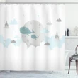 Whales Moon Castles Shower Curtain Shower Curtain