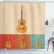 Acoustic Guitars Retro Shower Curtain Shower Curtain