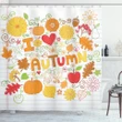 I Love Autumn Sketchy Doodle Shower Curtain Shower Curtain