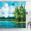 Forest Lake Clouds Shower Curtain Shower Curtain