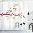 Roses Blossoms Birds Shower Curtain Shower Curtain