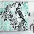 Mockingbird On Rose Tree Shower Curtain Shower Curtain