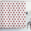 Red Poppy Geometrical Shower Curtain Shower Curtain