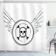 Grungy Stamp With Wings Shower Curtain Shower Curtain