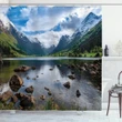 River Open Sky Norway Shower Curtain Shower Curtain