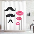 Mustachend Lips Motifs Shower Curtain Shower Curtain