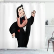 Cartoon Singer Man In Smokin Shower Curtain Shower Curtain
