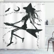 Witch On Guitar Shower Curtain Shower Curtain