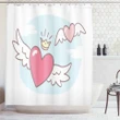 Flying Hearts And Crown Shower Curtain Shower Curtain