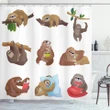 Cartoon Of Lazy Animal Shower Curtain Shower Curtain