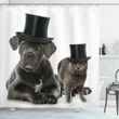 Pets In Magicians Hat Shower Curtain Shower Curtain