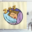 Beauty Sleeping Woman Pop Art Shower Curtain Shower Curtain