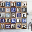 House Numbers Collage Shower Curtain Shower Curtain