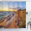 Sandy Calm Beach Sunset Shower Curtain Shower Curtain