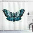 Skull On Butterfly Body Shower Curtain Shower Curtain