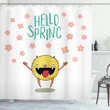 Hello Spring Monster Shower Curtain Shower Curtain