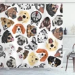 Faces Of Various Dog Breeds Shower Curtain Shower Curtain