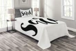 Monochrome Female Custom Name Pattern Printed Bedspread Set Home Decor