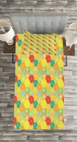 Interlocking Exotic Colorful Pattern Printed Bedspread Set Home Decor