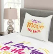 Forever Valentines Moon Pattern Printed Bedspread Set Home Decor