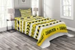 Caution Tapes Black And Yellow Pattern Printed Bedspread Set Home Decor