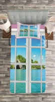 Idyllic View From Window Printed Bedspread Set Home Decor