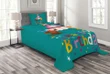 Birthday Party Cat Dog Pattern Printed Bedspread Set Home Decor