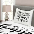 Positive Happy Mind And Life Pattern Printed Bedspread Set Home Decor