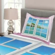 Idyllic View From Window Printed Bedspread Set Home Decor