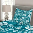 Floral Romantic Beams Pattern Printed Bedspread Set Home Decor