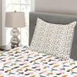 Colorful Porcini Cartoon Printed Bedspread Set Home Decor