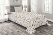 Colorful Porcini Cartoon Printed Bedspread Set Home Decor