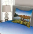 Fishing On A Lake View Pattern Printed Bedspread Set Home Decor