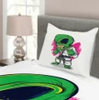 Angry Alien Karate Art Printed Bedspread Set Home Decor
