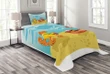 Fish Crab Cartoon Pattern Printed Bedspread Set Home Decor