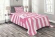 Kids Custom Name Birthday Pink Pattern Printed Bedspread Set Home Decor
