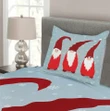 Elves In Santa Clothes Xmas Printed Bedspread Set Home Decor