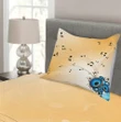 Abstract Melodies Notes Printed Bedspread Set Home Decor