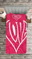 Retro Big Heart Printed Bedspread Set Home Decor