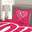 Retro Big Heart Printed Bedspread Set Home Decor
