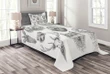 Composition Of Animal Heads Pattern Printed Bedspread Set Home Decor