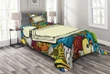90s Theme Retro Style Printed Bedspread Set Home Decor