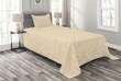 Abstract Floral Beige Pattern Printed Bedspread Set Home Decor