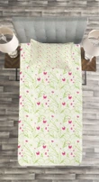 Curvy Stems Petals Bloom Printed Bedspread Set Home Decor